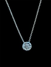 6mm Diamond Pendant With 18  Sterling Silver Chain 1/20 CTTW 925