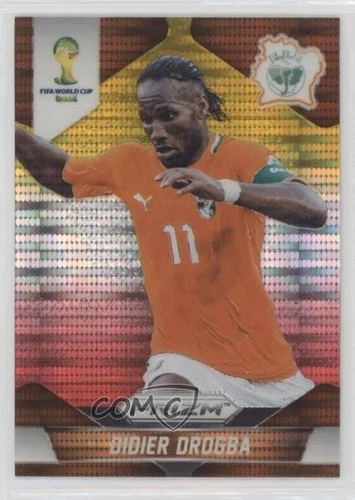 2014 Panini Prizm World Cup Yellow & Red Pulsar Prizm Didier Drogba #60