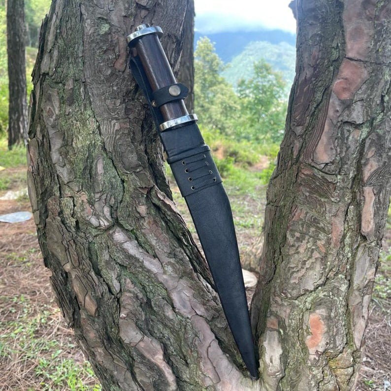 Custom Handmade Carbon Steel Blade Survival Seax Knife | Huntinf Knife Camping