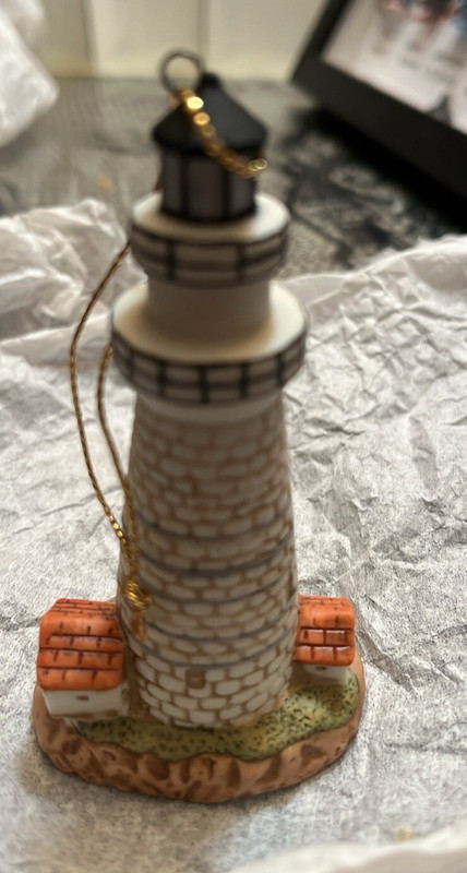 Geo Z. Lefton BOSTON LIGHTHOUSE 1994 Fine China Christmas Ornament 3.5"tall Mint
