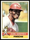 1976 Topps Card Baseball Ken Griffey Cincinnati Reds #128 EX-MT Miscut Back