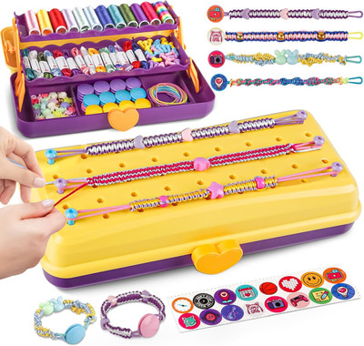 Friendship Bracelet Making Kit for Girls, 3-Layer Storage Box Arts and Crafts Br