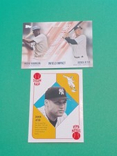 Derek Jeter 2002 Topps Blue Backs+2019 Topps Historic Throughlines Jackie...