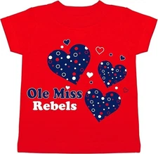 Two Feet Ahead Infant Baby Girl Fan T shirt tee College Football Ole Miss 6 mos
