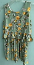 Bonnie Jean Girls Flowered Romper Shorts size XL GUC