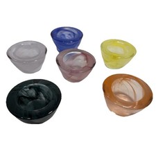 PartyLite Set Of 6 Votive Tea Light Holders Indulgences Awakening Swirl Glass