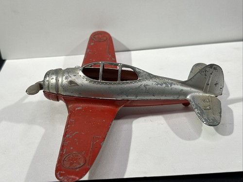 Hubley Kiddie Toy Fighter Plane Cast Metal 1950's USA Army w/Folding Wheels - Picture 14 of 20