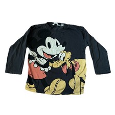 H M X DISNEY character long sleeve tshirt size 4-6 kids Mickey Mouse Pluto