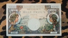 Billet 1000 Francs Commerce & Industrie 6/7/1944 