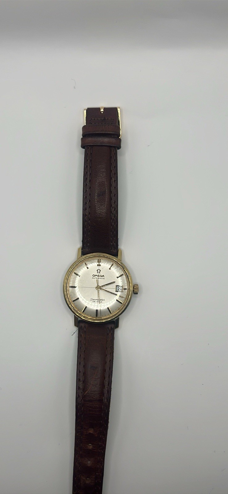 Vintage Omega Seamaster Automatic Gold Men's Watch with Date Function