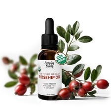 Organic Rosehip Seed Oil  100 Pure, Cold-Pressed, Unrefined  USDA Certified...