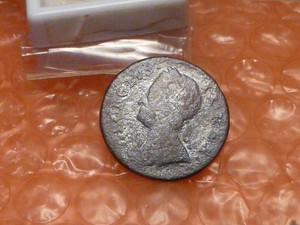 Original 1746 George II Colonial Farthing Type II Old Bust #1