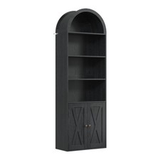 70" Tall Arched Bookcase with Doors 6 Tier Numbered Parts Complete Hardware