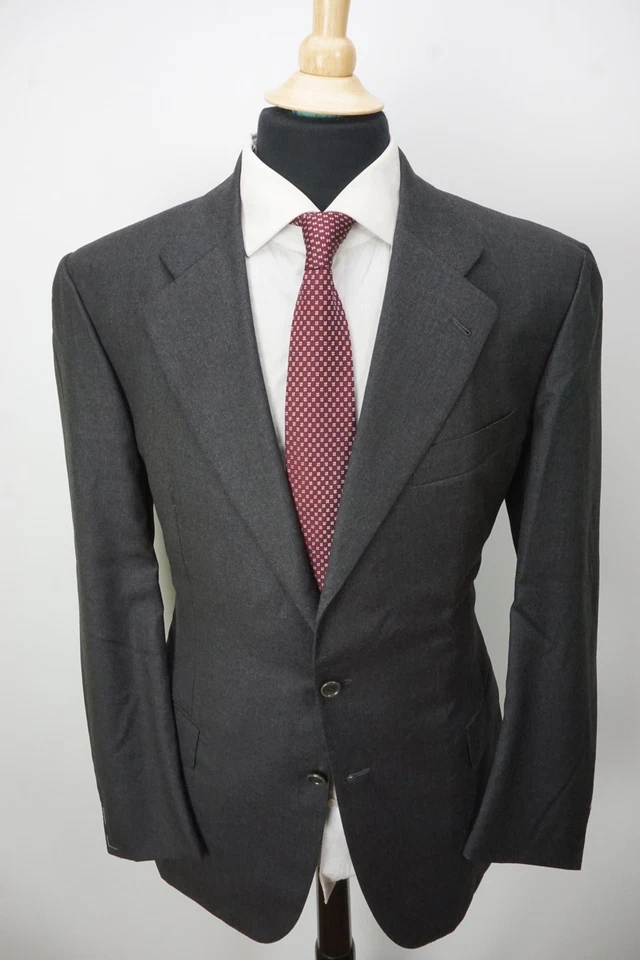 Sartoria Attolini Solid Gray 120s Wool 2 Pc Suit Jacket Pants Sz 44 BRAND NEW - Image 3 of 4