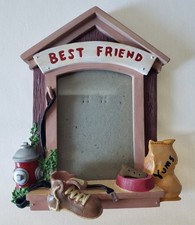 Doghouse "Best Friend" Picture Frame with 3D Dog-Themed Accents