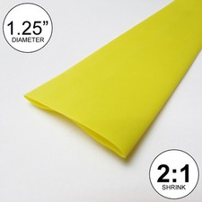 1.25" ID Yellow Heat Shrink Tube 2:1 ratio 1-1/4" wrap 10 feet inch/ft/to 30mm