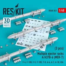 1/48 ResKit RS48-0341 Multiple ejector racks A/A37B-6 (MER-7) (3 pcs) (F-4, F-10