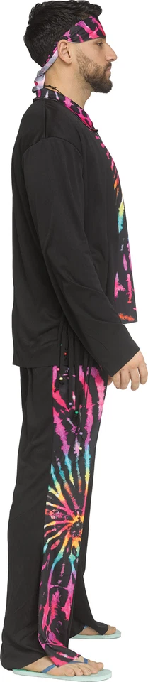Psicodélico Hippie Tie Dye Hombres Disfraz Camisa Pantalones Diadema NUEVO Talla Única Años 60 Foto 4 de 4