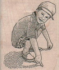 Lookit This 2 x 2 1/4" Rubber Stamp, Baby Stamp, Kid Stamp