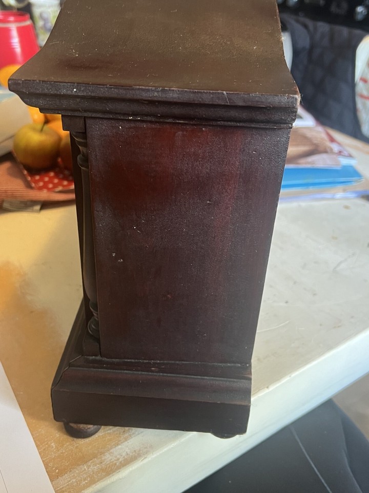 Old antique William Gilbert wooden chiming mantle clock in full working