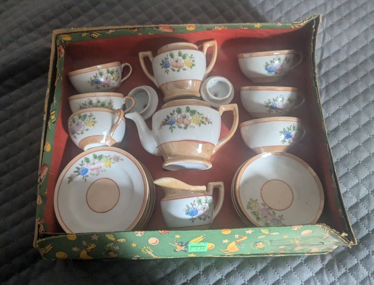 1930s Japanese Childrens Lusterware Tea Set 17 Pieces Box | eBay