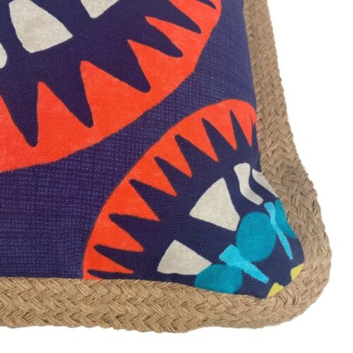 Allen + Roth Mandala Pattern Decorative Throw Pillow Geometric Jute Edge 17x17 - Picture 7 of 9