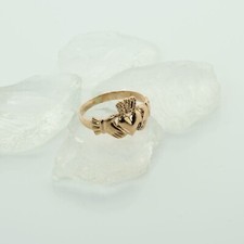 9K Rose Gold Claddagh, Made in Ireland, Ring size 12.5
