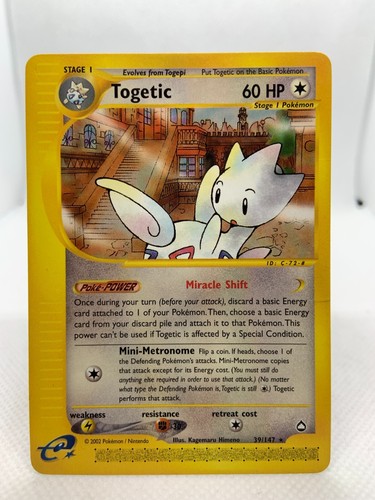 Togetic 39/147 Regular Rare Non Holo Aquapolis Pokémon TCG