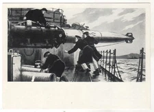 1967 Sailor Navy At the torpedo tube Marines Battle Military Russia postcard OLD