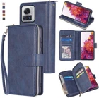 Motorola Edge X Wallet Case 9Card Zipper Slots Kickstand Flip Leather Phone Case