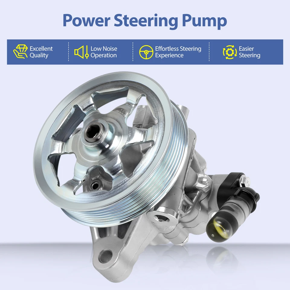 Power Steering Pump with Pulley & Reservoir Fit for 2008-2012 Honda Accord 2.4L Foto 3 de 4