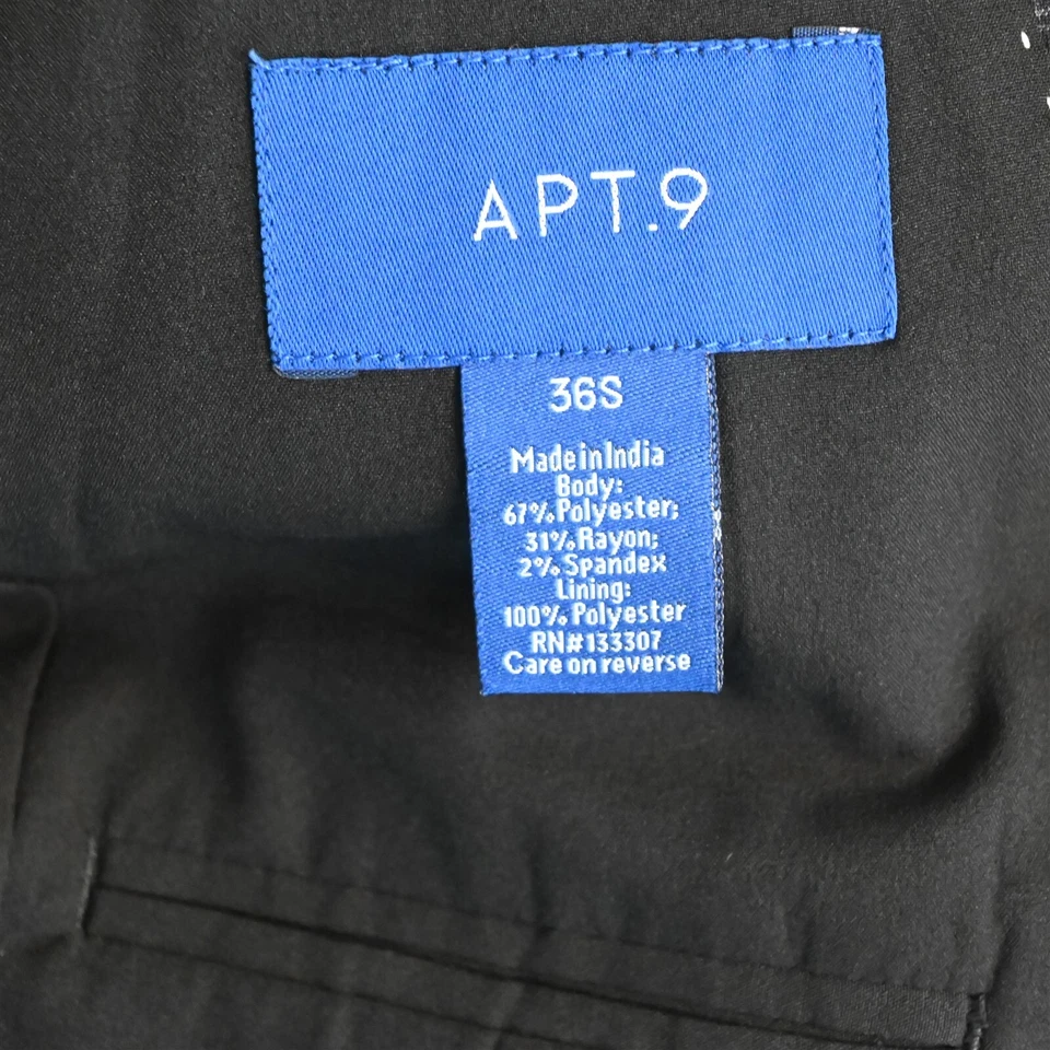 Apt 9 38S Black Check Essential Slim Fit Mens Blazer Jacket Sport Coat - Image 4 of 4