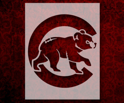 chicago cubs with bear cub 8 5 x 11 custom stencil fast free shipping 139 ebay