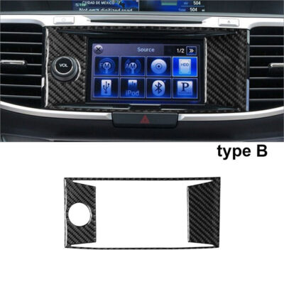 Carbon Fiber Central Console Panel Cover Trim For Honda Accord 13-17 Type B