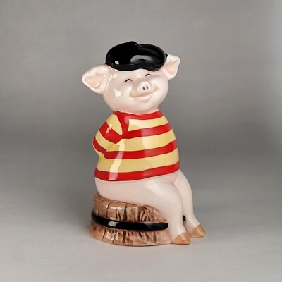 Danbury Mint Piggies France s Bacon Piglet Porcelain Figurine 3 3/4''