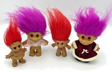 Vintage Lot of 4 Troll Dolls Russ Ballerina Ruby Eyes