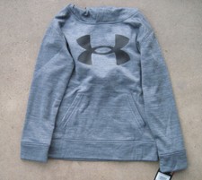 Under Armour Youth Boys Pullover Hoodie - Pitch Gray  Black - NWT