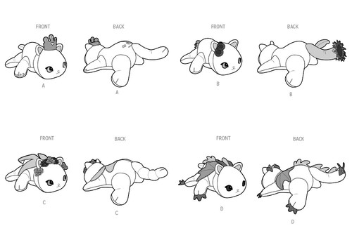 Simplicity Sewing Pattern 9971 Soft Stuffed Kitties Princess Dragonfly Sunflower - Picture 3 of 8