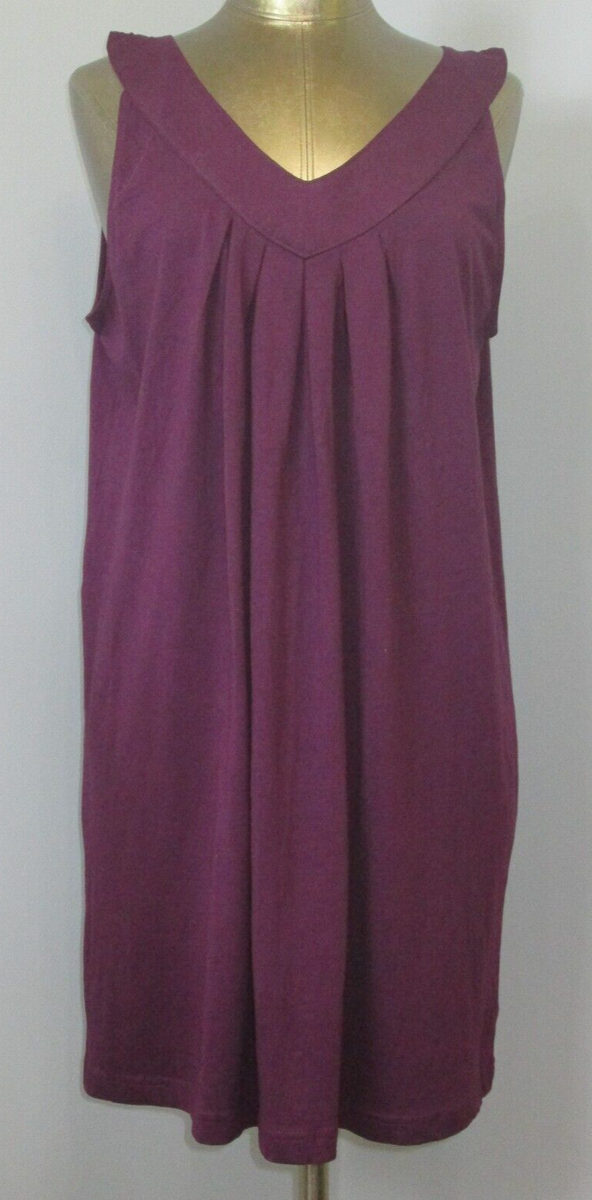 Roman's Purple Shirt Dress Womens L 18/20 Chest 41 Pleated