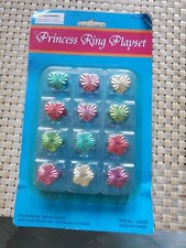 12 Plastic Kids Rings, Child Small Size, Play Fun Colorful Costume, Princess NEW