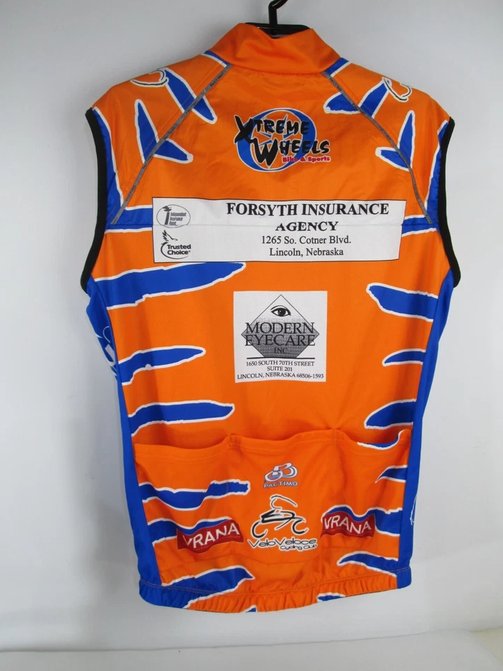 Pactimo Omaha Nebraska Extreme Wheels  Cycling Bike Vest Jersey Size S Orange - Image 4 of 4
