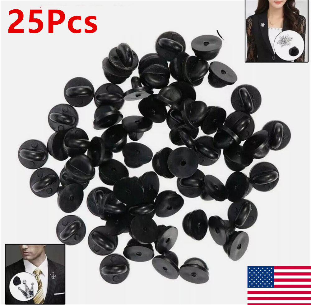 25x Butterfly Clutch Rubber Pin Back Clasp Keepers Replacement Uniform Badges