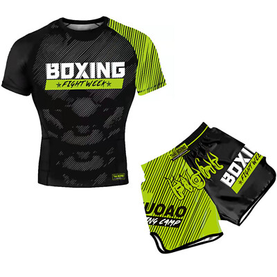 Jungen Trainingsanzug Kinder MMA Boxing Kleidung Shorts T-Shirt Kurze Hose 