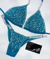 Classic Teal npc bikini competition suit