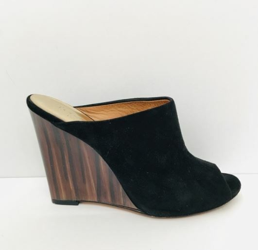 suede wedge mules