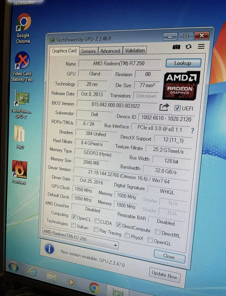 AMD R7 250 2GB DDR3 Low Profile SFF DVI DisplayPort PCI-e Video Card DELL 0FDT1K - Image 4 of 4