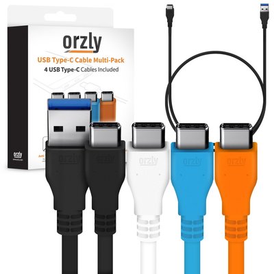 USB C Kabel USB-C auf USB-A Stecker Daten & Ladekabel 3A/5V Multipack von Orzly