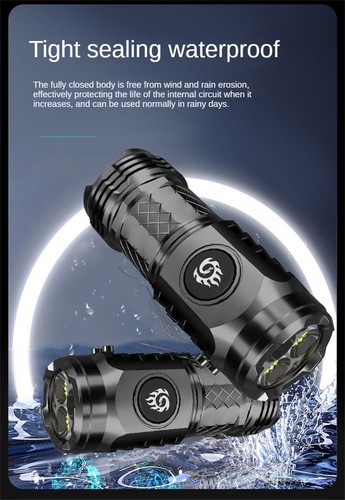 Mini Flashlight Flash Super Power Waterproof Outdoor Camping 5 Mode Rechargeable - Bild 20 von 26