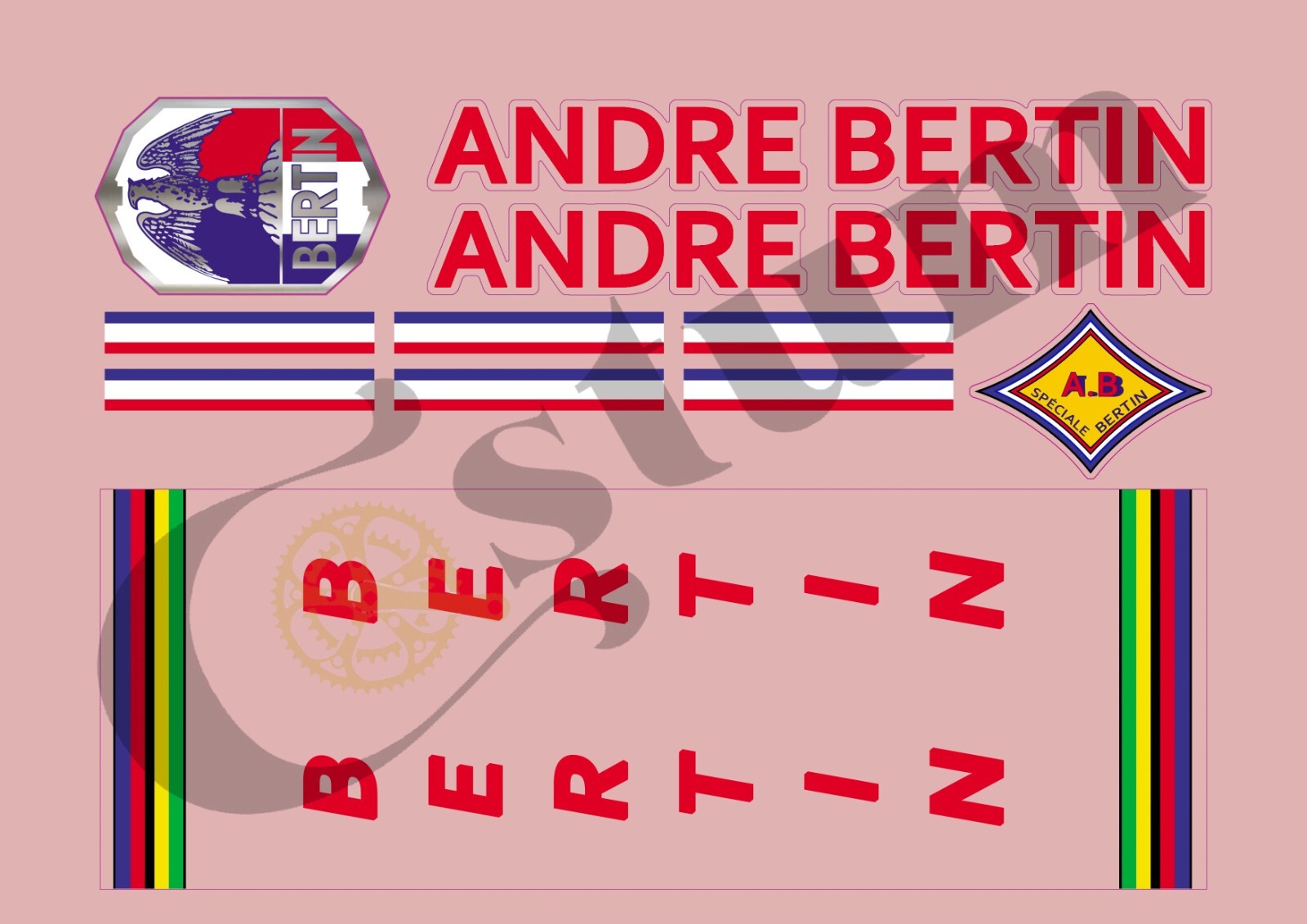 Bertin BERTI203 stickers imperméables pour cadre de vélo et bicyclette
