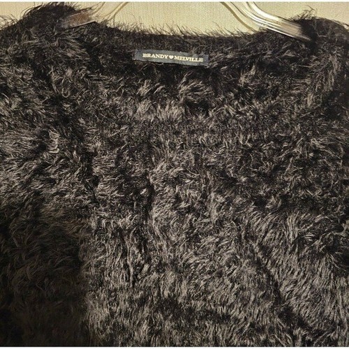 Brandy ♡ Melville Black Bear Cropped Sweater Juniors Size Large - Picture 5 of 6
